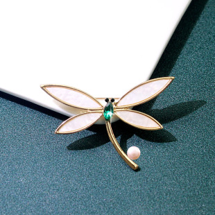 Korean high-end brooch women's exquisite and elegant full-diamond corsage pearl anti-light pin fashion simple clothing wholesale