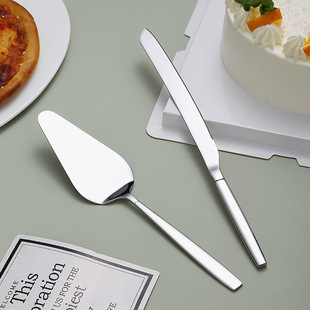 Cross-border 430 Stainless Steel Cake Shovel Bread Knife Household Baking Triangular Shovel Thickeneded Cheese Dessert Shovel Pizza Knife
