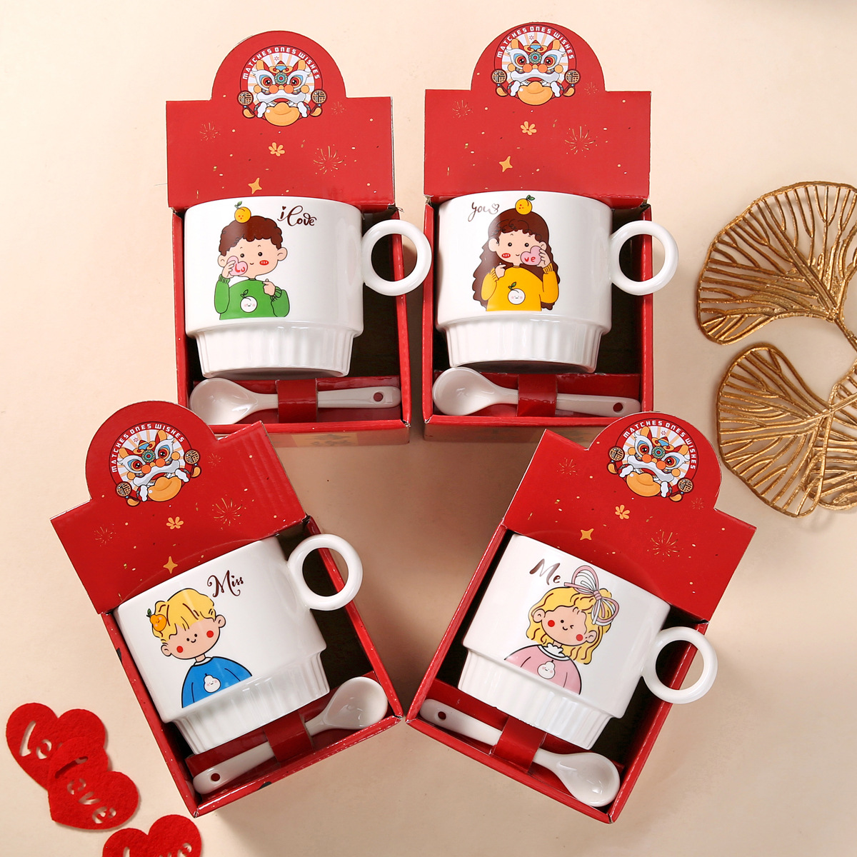 Practical Small Gift Ceramic Coffee Cup Activity Mug Opening Push Advertising Gift Water Cup Printing LOGO