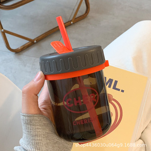 Net red handy cup high color value Cup girls with straw students small portable cup plastic cup gift wholesale