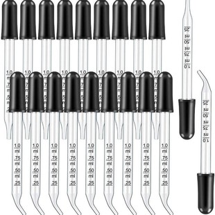 Glass scale dropper straight rubber head 1ml oil bottle pipette straight curved round head dropper chemical test tube laboratory