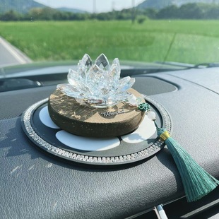 Удачи Лотос Хрустальный Лотос Автомобиль Украшение Автомобиль Национальный Ветер Деревянный Автомобиль Центральная Консоль Для Мужские и Мужские Автомобили