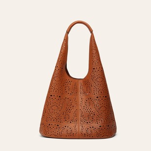 New Laser Carved Hollow Women's Bag Small Food Basket Fashion Tote Bag Large Capacity Simple Shoulder Handbag