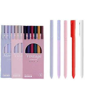 Snow White Color Gel Pen Rotary Type Student Black Quick-drying High-value Stationery Mark Carbon Water Pen Needle Tube