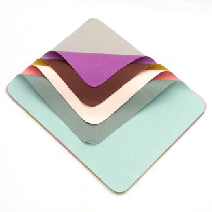 Factory wholesale double-sided five-color island silk suede lens cloth mobile phone screen lens cleaning cloth can be printed