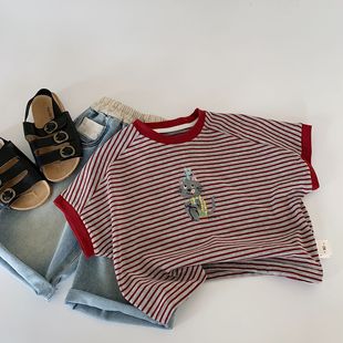 Maibao boys short sleeve T-shirt 2025 summer new Korean children's summer coat Huzhou Zhili children's clothing wholesale a
