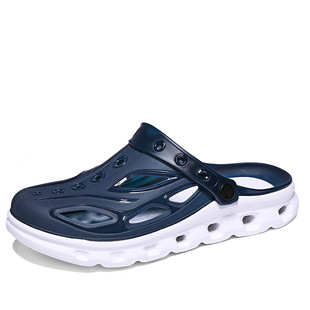 Slippers Men's Summer Outer Wear Non-slip Thick-soled Wear-resistant Driving Hole Shoes Men's Sports Casual Beach Half-Slippers Sandals