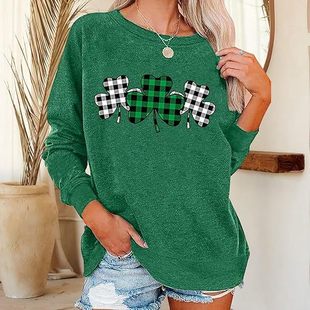 Amazon Independent Station Foreign Trade Spring Autumn Winter Long Sleeve Letter Printing Shoulder Round Neck Sweatshirt
