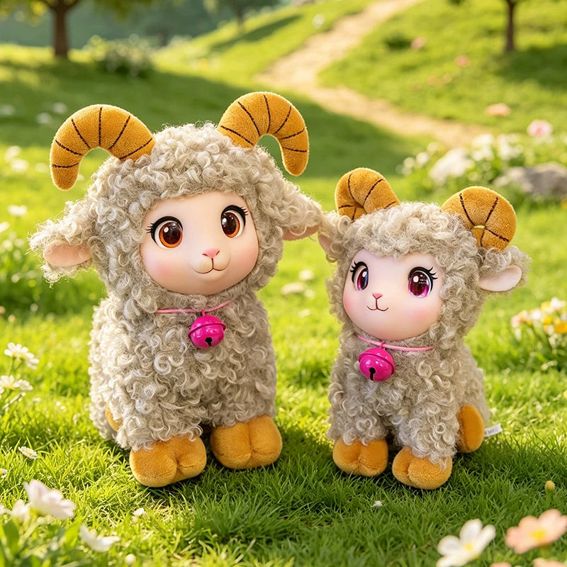 Мягкая игрушка-овечка с колокольчиком брелок
