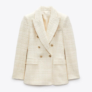 TAOP & ZA2324460 New Women's Temperament Commuter Texture Double-breasted Suit Jacket 02324460712