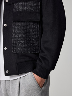 Mo Maike Men's Contrast Color Stitching Down Jacket Men's 2024 Winter New Simple Laps Men's Coat 88731
