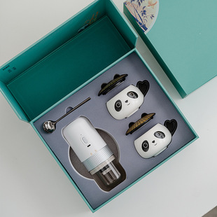 New Chinese Panda Office Cup Set Tea Set suit Gift Box Business Gift Set Logo Mug