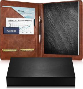 Leather Combination Folder-Business PU Leather Combination Notepad Stand for Resume