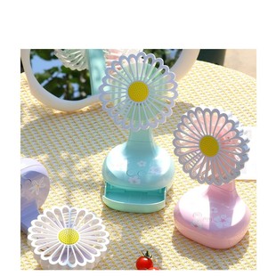 2025 new daisy desktop fan desktop with lights multi-file adjustment USB charging atmosphere light small fan