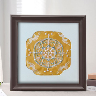 Hollow Photo Frame Frame Mounted Self-Mounted Solid Wood Round Edge Photo Frame Cardboard Traditional Chinese Painting Watercolor Painting Vintage Simple Decorative Painting