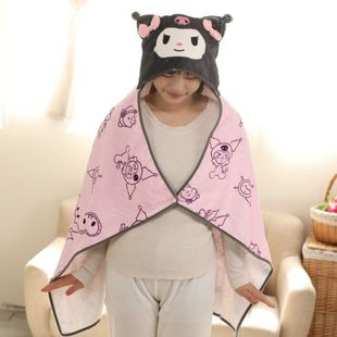 ins Cartoon Cape Shawl Air Conditioning Blanket Hooded Blanket Nap Office Student Dormitory Lazy Cloak
