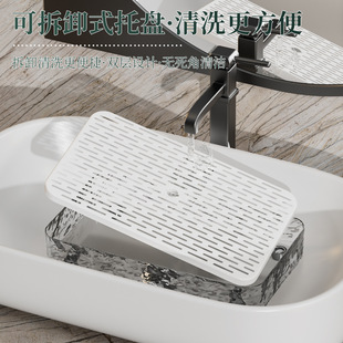 Double-layer draining tray desktop tea tray plastic rectangular storage rack coffee cup holder household fruit storage tray