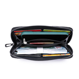 Fashion Solid Color Multi Card Men's Wallet Clutch Bag Korean Style Business Wallet Long Single Zipper Mobile Phone Bag