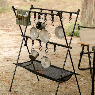The high-density aluminum alloy net bag rack for camping outside the mountain customer can bear 10kg to support a generation of hair