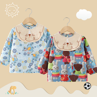 Overalls Children's Autumn and Winter Wear Foreign-style Baby Waterproof Dirty-proof Dining Bib Boys and Girls 3 Years Old 1 Baby Guard