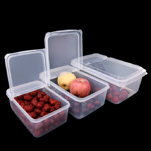 Supermarket fresh-keeping box transparent sealed box food grade commercial flip refrigerator kitchen dry goods miscellaneous grains seasoning storage box