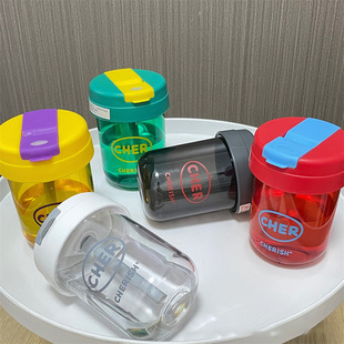 Cute Small Japanese Ton Ton Cup Children's Cute Suction Tube Cup Internet Popular New High Color Value Coffee Cup Plastic Cup