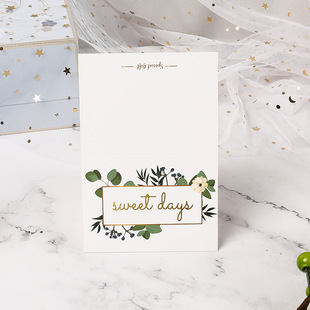 Cross-border European Flower Bronzing Greeting Card Baking Flower Shop Business Birthday Tanabata Valentine's Day Wedding Thank You Card