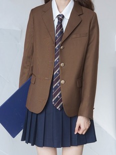 Brown small suit original Japanese school-style jk sailor suit jacket women's three-button suit jacket uniform
