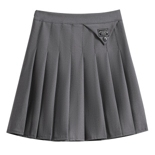 Real Shot of Large Size Thin Korean Style Suit Pleated Skirt Loose A-Line Skirt Three-Color High Waist Slimming Look Short Skirt