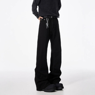 Black Vintage Machete Micro-Lar Jeans Summer Trendy Men's American Style High Street Slim-Fit Slimming All-Match Straight Pants
