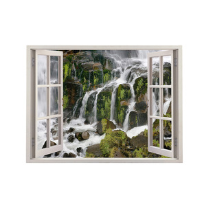 Landscape Background Hanging Cloth Living Room Sofa Wall Artificial Window Decoration Layout Wall Cloth Beach Healing Tapestry Cross-Border