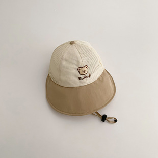 Autumn South Baby Sunscreen Hat Summer Thin Large Brim Mesh Breathable Men's and Women's Baby Sunshade Children's Fisherman Hat