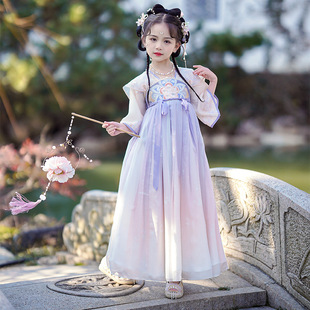 Hanfu Girl's Summer Chinese Style Thin Skirt Ru Ancient Suit dress Super Fairy Girl's Summer Children's Tang Suit Children's Clothing
