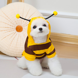 Factory Customized Autumn and Winter Pet Dog Clothes Schnauzer Teddy Cat Sweatshirt Little Bee Transformation Outfit