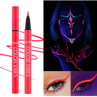 Color Fluorescent Eyeliner Matte Party Luminous Eyeliner Pen Color Painting Pen Face Color Waterproof Sweat-proof Long-lasting Quick-drying