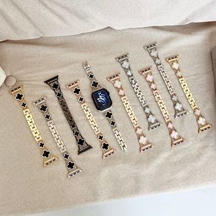 Для applewatch яблоко ремешок iWatch10SE9876SE четырехлистный металлический браслет премиум