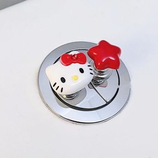 Ins wind silver red kt toilet press toilet toilet flush button nail art special water tank press