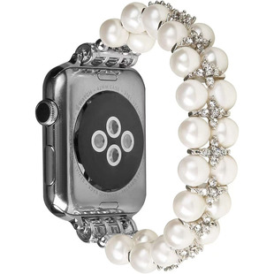 For Apple Watch with iwatch45678/SE Generation Smart Watch with New Bracelet Pearl String Beads
