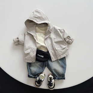 Boys and girls retro jeans casual Joker pants Korean new children's Japanese wide leg pants tide children's clothing wholesale