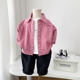 [3143 people's collection] boys pink coat autumn 2024 new children handsome cotton clothes for children