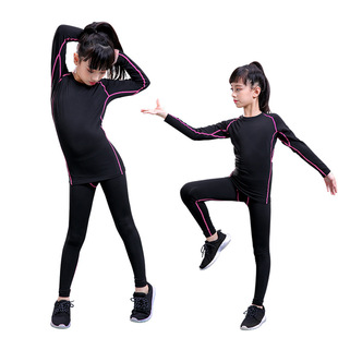 Girls' quick-drying suit summer fitness medium and large children's yoga clothes summer running training Sports Gymnastics tennis clothes