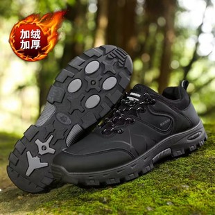 (fleece-lined thickened) autumn and winter plus size shoes outdoor hiking shoes men's low lace casual sports shoes wholesale
