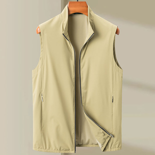 Men's Vest Spring and Autumn 2024 New Outer Vest Middle-aged Hot Style Waistcoat Casual Outer Wear Thin Vest for Men