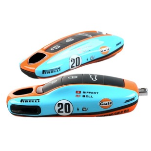Suitable for Porsche Gulf Oil Key Case Macan Palamela Cayenne718 Keychain 911