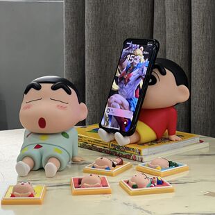 Crayon Small New Mobile Phone Stand Handset Mobile Phone Stand Universal Desktop Lazy Man Model Doll Blind Box Desktop Ornaments