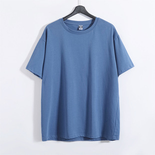 Cotton Half Sleeve Party Group Building Annual Meeting T-shirt Loose Short Sleeve Shoulder Crewneck Work Clothes T-shirt Custom Printed logo