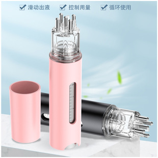 Quantitative Liquid Guide Comb Mino Roller Ball Scalp Applicator with Liquid Dil Head Massage Essential Oil Hair Growth Liquid Essence Bottle