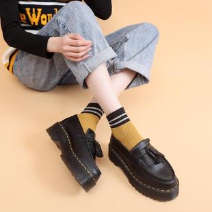 Leiyu Tassel Loafers Women's Genuine Leather Low-top Small Leather Shoes British Fashion Platform Student All-match Casual Shoes 5cm