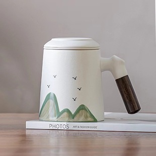 Chinese Mug with Lid Water Cup Large Capacity Office Cup Practical Gift Cup Business Accompanying Gift Custom LOGO