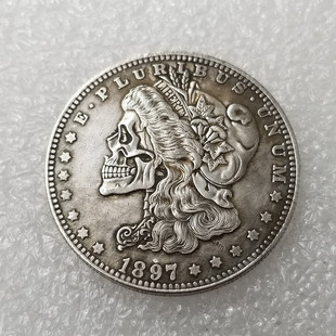 Antique Crafts Wanderer 1897 Skull Silver Coin Morgan Coin Commemorative Coin Foreign Silver Dollar #308